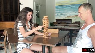 Girlfriend lost her Anal in a Jenga game and was fucked hard in the ass