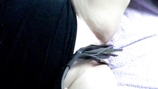 Whipped slave punished and tortured with clothespins on her pussy