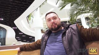 HUNT4K. Hunter fucks gorgeous redhead in the public restroom