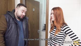 HUNT4K. Hunter fucks gorgeous redhead in the public restroom