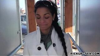 Perky tits amateur Eurobabe sucks and railed for some cash