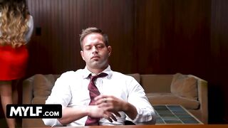 “Want to Keep Your Job?” Intense Coworker Threesome With Two Milfs