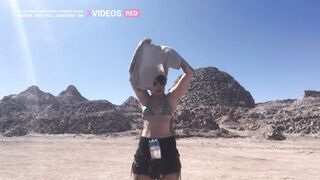 Having sex in an abandoned bus in the desert!