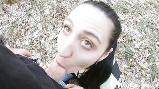 A hardworking brunette girl got her reward right after sucking my big cock.