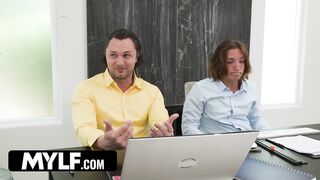 World's Best Boss! Hot Babe Pays Back Her Pervy Employees With Her Pierced Tits and Big Ass