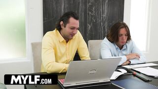 World's Best Boss! Hot Babe Pays Back Her Pervy Employees With Her Pierced Tits and Big Ass