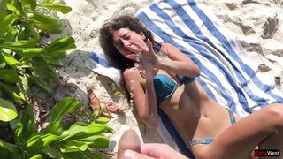 Pissed on a girl on a public beach - She was Shocked!