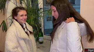 Public Pickup Teens and Rough Fucking Foursome Group Sex Party