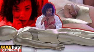 Fakehub - Male Sex Robot unfolds his massive organic dong to fuck the super hot Ebony Professor