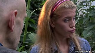 Young blonde wife fucked by stranger's big cock