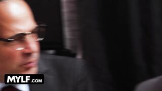 Hot MILF Awakens Detectives’ Basic Instincts and Gets SpitRoasted in the Interrogation Room