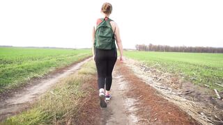 Milf In Black Tights Walks And Teases Her Nice Butt
