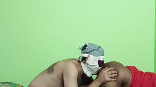 Black Indian housewife sucking anus