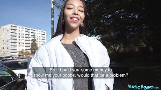 Public Agent - skinny petite mixed Asian babe with beautiful bubble butt gets her tiny pussy opened by thick cock