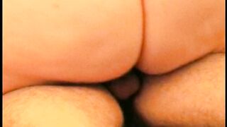 Fat MILF enjoys having deep fuck with a younger guy after getting her hairy pussy spoiled