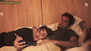 Watching a movie with my stepsister and I couldn't help but put my penis in her mouth when she lay on my legs