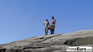 Vayana takes two hard cocks