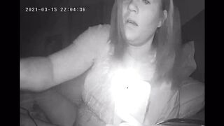 MILF Jackhammers Clit Before Bed Spy Cam