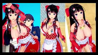 [Eroge Koikatsu! ] Big breasts female shrine swordfighter "Kai (Orichara)" boobs rubbed