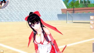 [Eroge Koikatsu! ] Big breasts female shrine swordfighter "Kai (Orichara)" boobs rubbed