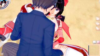 [Eroge Koikatsu! ] Big breasts female shrine swordfighter "Kai (Orichara)" boobs rubbed