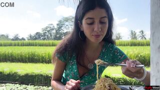 Public Cumwalk in Cafe , Eating Pasta Carbonara with Sperm on Face