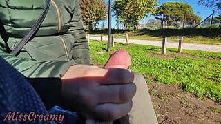 FLASHING my COCK in front a everyone in a PUBLIC PARK and my STEPDAUGHER HELPS me CUMSHOT - REAL SEX RISKY