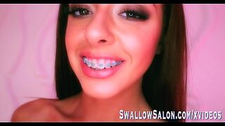 VANNA BARDOT DOESN'T LET BRACES STOP HER FROM SUCKING A MONSTER COCK