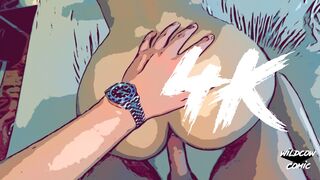 4k POV deep doggy comic style with a blond German teen