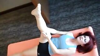 Naked yoga with STEP MOM leads to a creampie