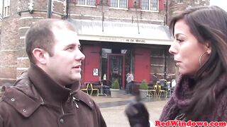 Dutch hooker cocksucking before doggystyle