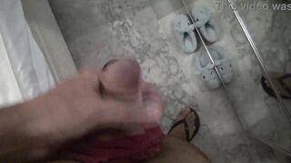I caught my horny 18 year old stepson masturbating on my dirty panties !!!