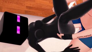 Girlfriend dresses up as an enderman to play in her bed (3D hentai) (minecraft)