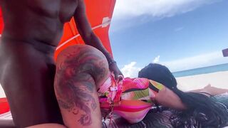 Have you ever saw seen this???? FUCKING 2 SLUTS at PUBLIC BEACH
