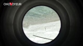 Beach Voyeur. Busty cougar riding hard dick and getting load of cum on her face