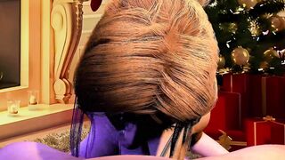 New Year's Eve blowjob l 3D animation