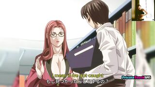 His teacher and his stepsister compete to keep his cock HENTAI UNCENSORED Cleavage