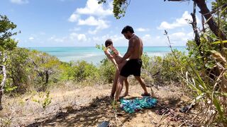 ANAL sex outdoors on a Northeastern beach