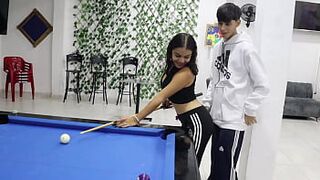 I fuck my little latina stepsister on my stepdad's pool table - Russian porn