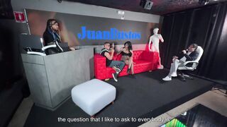 Porn legend Nacho Vidal teaches how to have a threesome with two beautiful whores in Juan Bustos Show