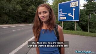 Public Agent Hitchhiking redhead loves my big dick