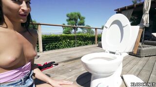 Toilet stuck Emily Willis fucked by a BBC