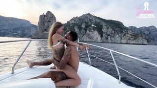 Fucking the captain on my boat tour to Capri while the crew watches