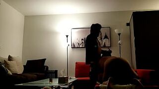 Ass up door open bottom is bareback fucked by latino bull who cums three times