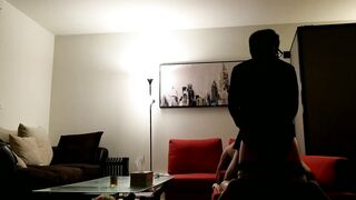 Ass up door open bottom is bareback fucked by latino bull who cums three times