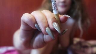 NAKED CUTE GIRL SMOKES A CIGARETTE in a ROMANTIC video 'SMOKING FETISH'