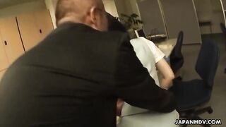 Asian babe getting fucked on the office table