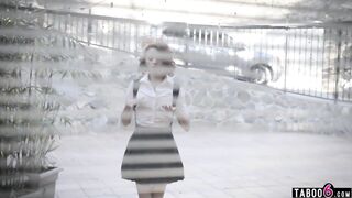 Sugar daddy trains his teen for anal sex