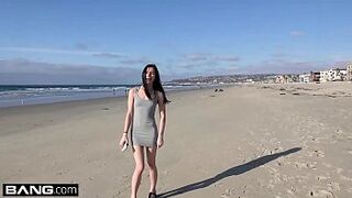 Teen Sadie Blake POV blowjob in a public car