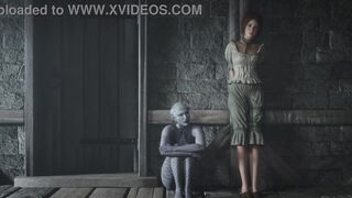 Two guests chose a busty woman for a threesome. Hot animation futanari double penetration